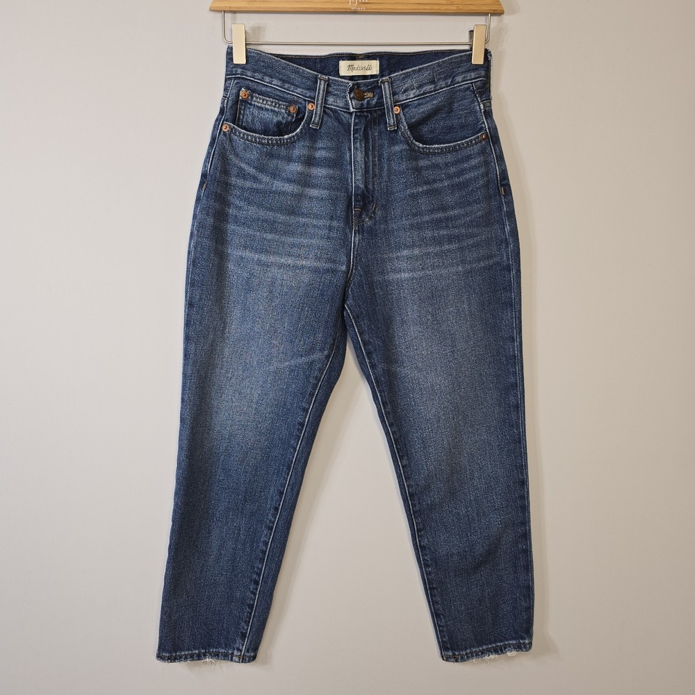 Madewell Jeans Womens 26P Petite The Momjean Denim High Rise Cotton Blend 28x24